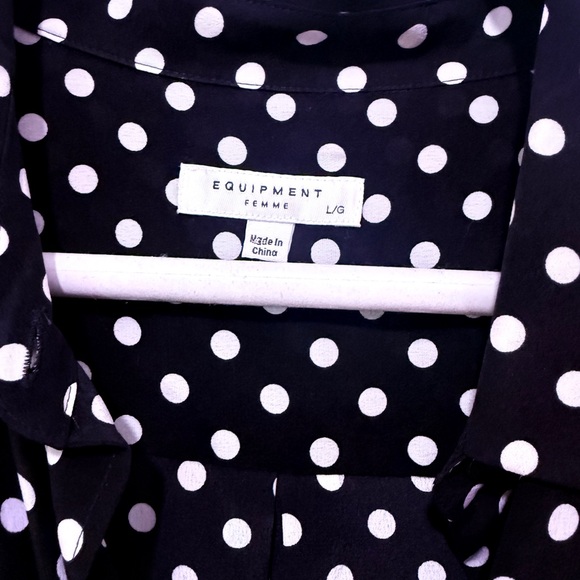 Equipment Silk Polka Dot Large Button Down - Picture 4 of 5